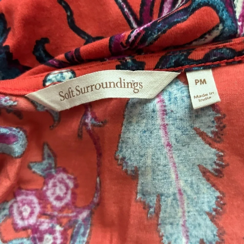 Soft Surroundings Samara Embellishef Paisley Beaded Tunic Sz M PETITE - Picture 8 of 9